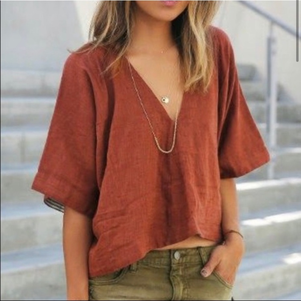Free People Cotton Voile Away We Go shirt